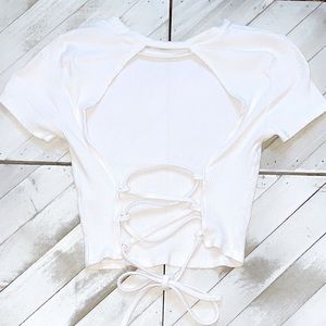 garage open back cropped t